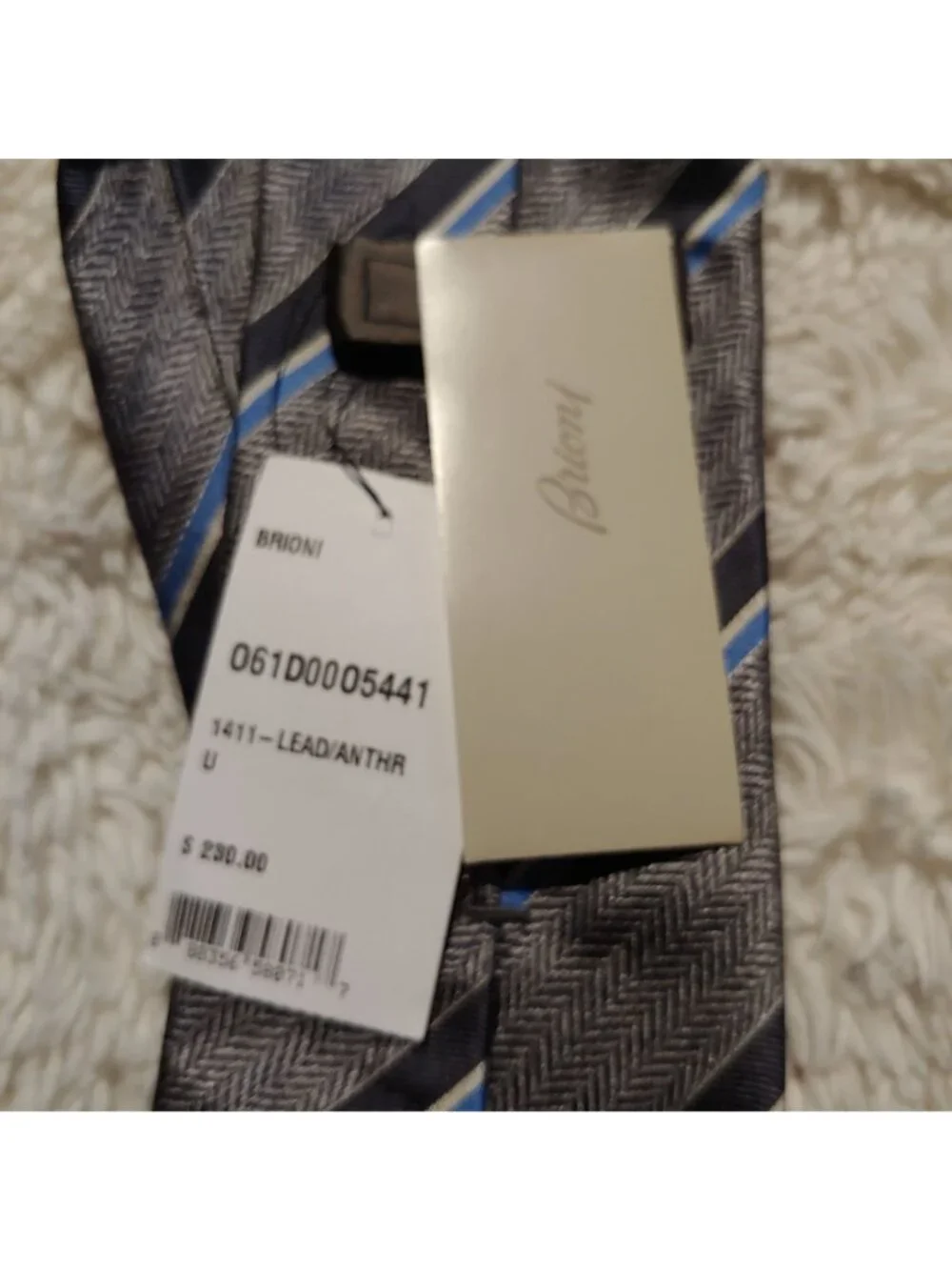 Brioni Handmade Silk Tie Stripe Herringbone Italy Luxury Old Money CEO Executive